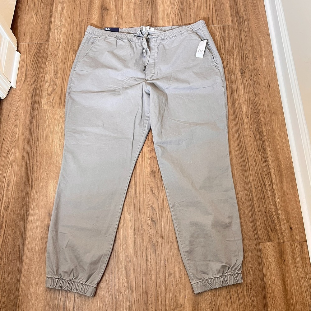 GapFlex Jogger Pants Gray Elastic Waist Stretch Casual Lightweight Tapered Men's